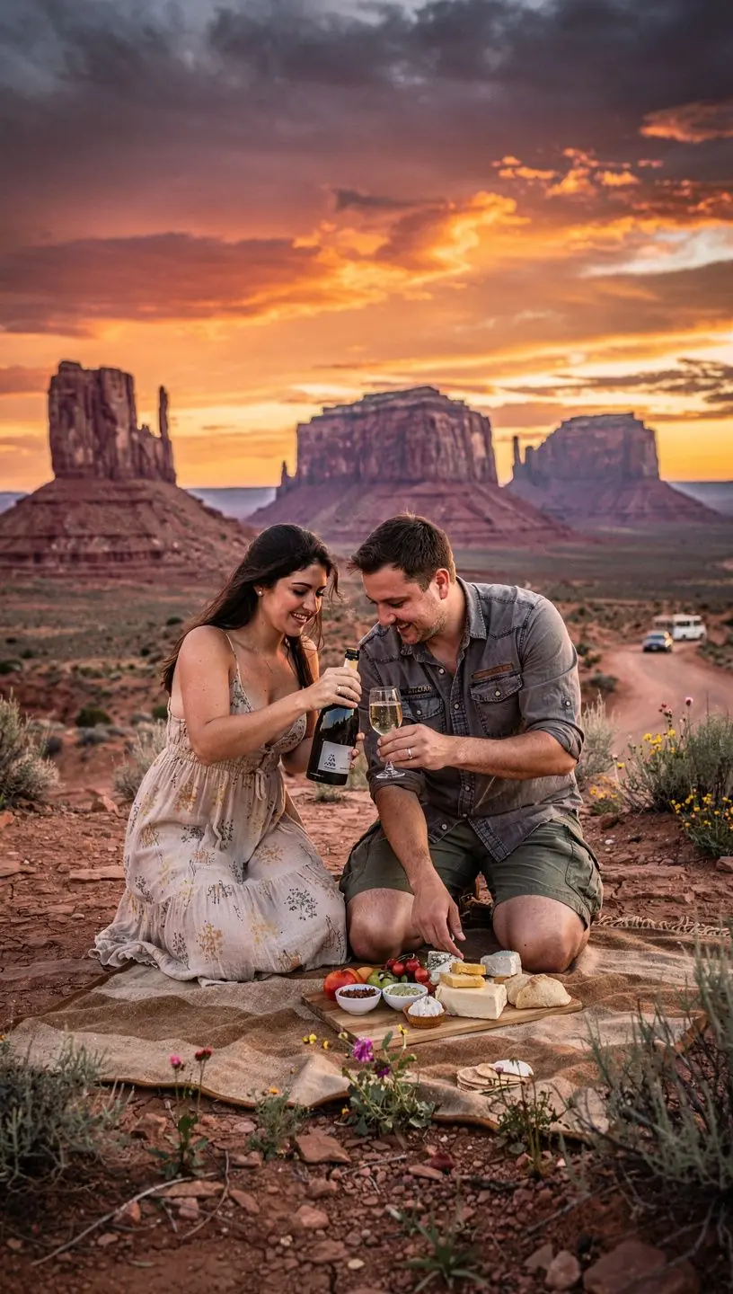 Нативный гид проводит экскурсию по пустынным ландшафтам, окружённым красными скалами.