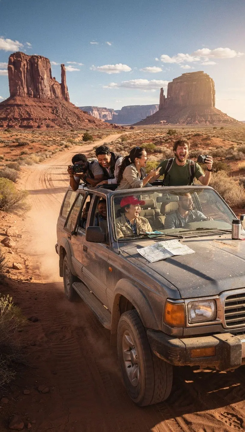 Фотосессия на фоне величественных формирований скал с яркими оттенками заката.