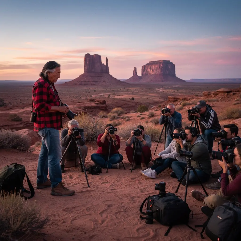 Группа туристов наслаждается красотой природы Монументальной Долины во время тура.